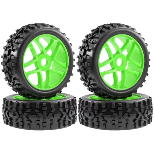 Pneus RC 1/8 tout-terrain vert grip maximal jantes 17mm