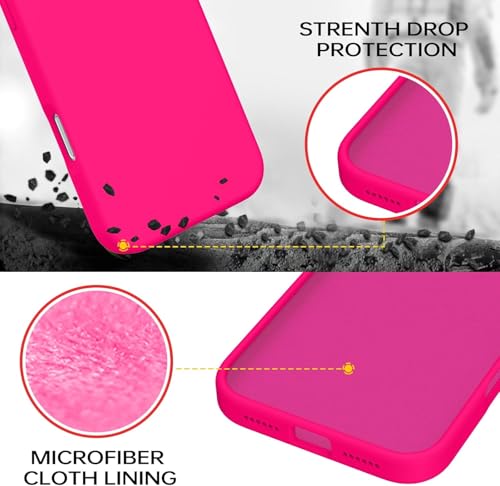 Image of Back Cover Compatible with iPhone 17 Pro Max Case Liquid Silicone Full Protection Shock Proof Back Cover for iPhone 17 Pro Max (Hot Pink)