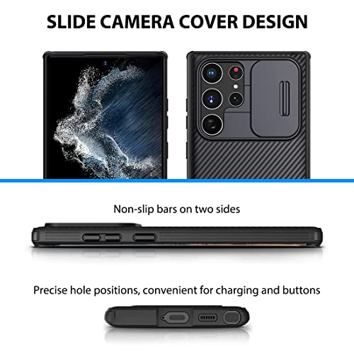 Image of Nilkin Classic Series Compatible for Samsung S22 Ultra Case with Camera Cover, [Camera Lens Protector] [Scratch-Resistant] [360 Full Protection] Shockproof Slim Phone Case (Black, S22Ultra)
