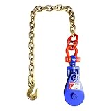 YATOINTO 2T Snatch Block with Chain, 3'' Single Sheave Snatch Block with Swivel Shackle, G80 Chain Snatch Pulley for Rollback Wrecker Car Hauler Winch (3’’ 2 Ton Sheave)