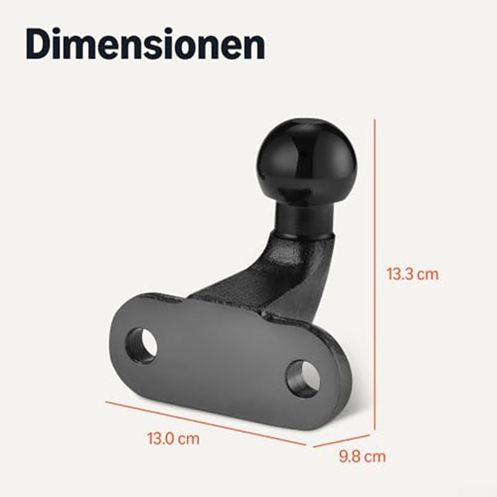 50 mm Kugelkopf-Anhängerkupplung für 3,5 Tonnen Tragfähigkeit, Stahlguss, rechtwinkliges Montagemuster, passend für Autos, LKWs und Traktoren (schwarz)