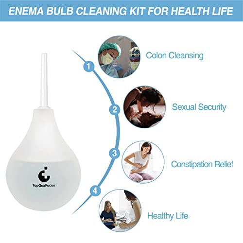 Topquafocus Enema Bulb Enema Kit Vaginal Anal Douche For Men Women 8Oz / 224Ml Capacity With 4 Replaceable Nozzles (Clear) #TOP5