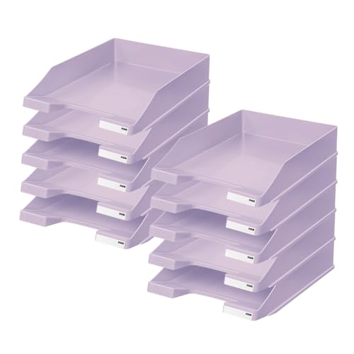 Corbeille à courrier empilable A4 HAN en plastique robuste violet