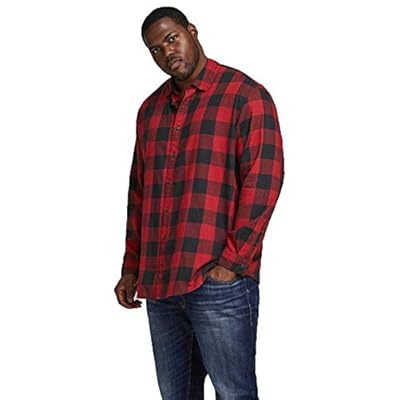 Jack & Jones Jjegingham Twill Shirt L/S Ps Noos Camisa  Hombre  Color Rojo  5XL Grande