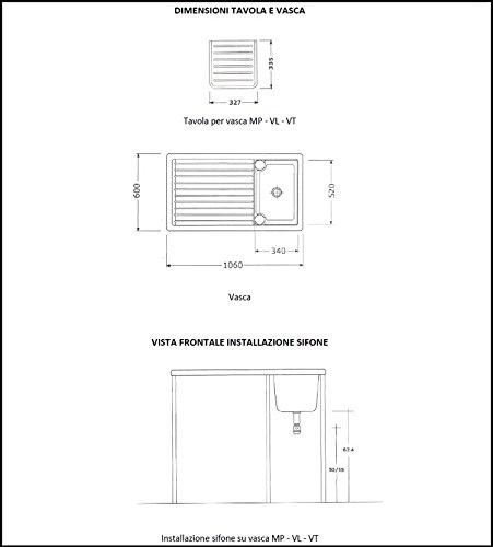 SIVEP Arredo Mobile Lavatoio Coprilavatrice