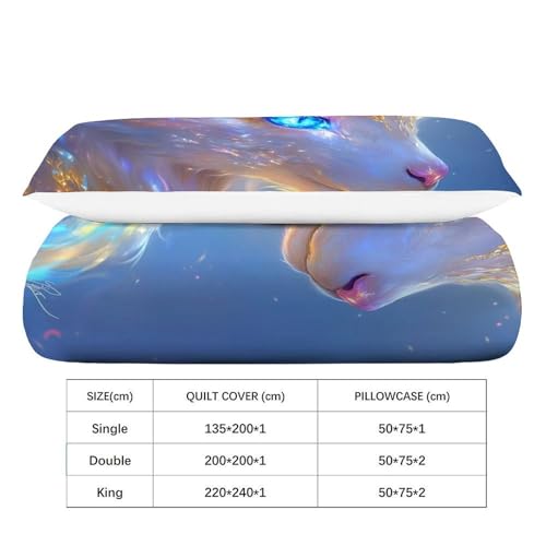 Housse de couette renard 135x200 microfibre pour lit simple - 4