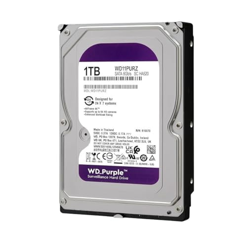 Image of 𝗪𝗗Hard Drive Surveillance Purple - 1TB - Internal HDD - Desktop PC Only - 3.5 Inch - SATA - 6 0 GB - 2 Year Seller Warranty (WD11PURZ)