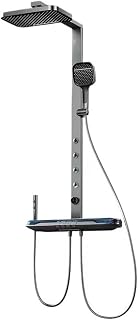 Bathroom Shower Set Multifunctional Intelligent Digital Display Piano Keys With Waist Spray Booster Hotel Shower System Set(S9-Gun Grey-HC)