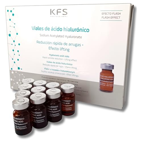 KFS Professional Viales Ácido Hialurónico Efecto relleno y tensor Antienvejecimiento.10 u x 5 ml Efecto Flash | No inyectable |
