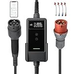 dé Mobile Wallbox/Ladestation 22kW App [3-phasig|7m|6-32A] mit Komplett-Set, Ladekabel CEE 32A auf Typ 2 und EV Ladegerät für Model Y/3, ID.3/4/5, MG4, EX30, e-up, e-tron und andere EV/PHEV