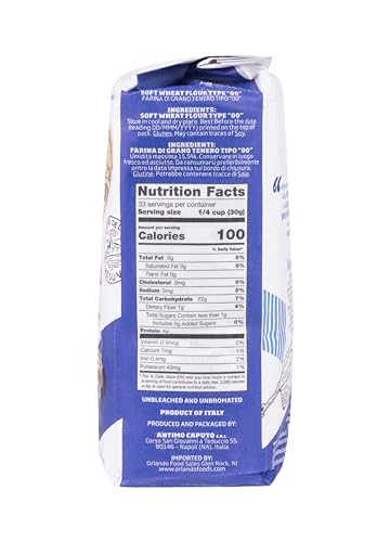 Spicy World Antimo Caputo Pizzeria 00 Flour (Blue) 2.2 LB - Pack of 2 (Total 4.4 LBS)