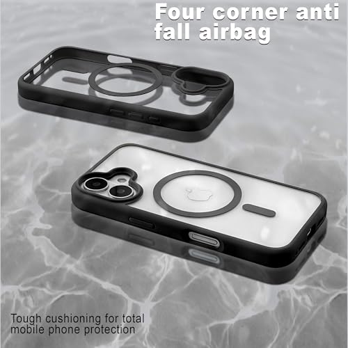 Image of Hupshy Compatible for iPhone 16 Back Case Cover | Ultra Hybrid | Military-Grade Protection| Back Case Cover for iPhone 16 - (Polycarbonate|Black)