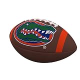 logobrands NCAA Florida Gators Full-Size Compsite Football – Team Color Stripe Design | Durable Composite Leather with Grip Laces | Great for Tailgates