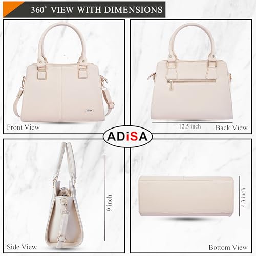 Image of ADISA gold square handbag shoulder bag for women and girls with sling belt (AD4081)