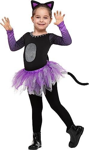 Disfraz infantil de falda tutú gato para niñas miniatura 3
