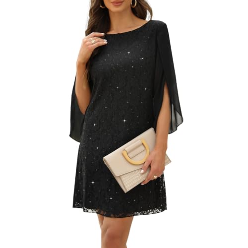 Image of COOAN Wedding Guest Cocktail & Formal Dresses for Women - Lace Sequin Dress