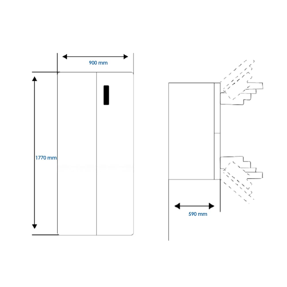 Aspes Frigorífico Americano Blanco, 2 Puertas. AA18901ENF, Capacidad 442 Litros, No Frost, Multi Air Flow, 39 dB, Puerta Única Dirección, Apertura con Tirador, Clase E