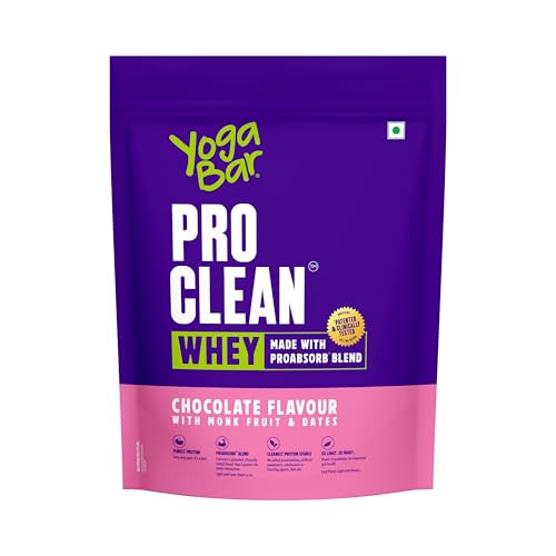 Image of Yogabar Pro Clean Whey Protein Powder, Chocolate Flavour with Monk Fruit and Dates, 25g Protein with Free Cold Coffee
