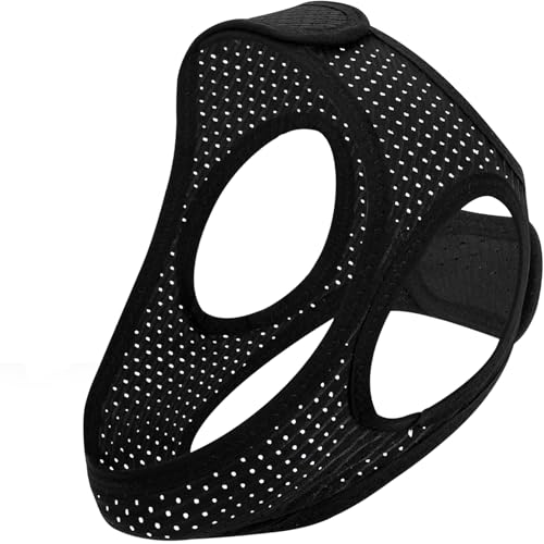 Gnaye Sleep Apnea Devices丨Comfortable Chin Strap for Sleeping - Improve Sleep Quality, Simple & Adjustable Design for Men and Women (21 Inches,Black)