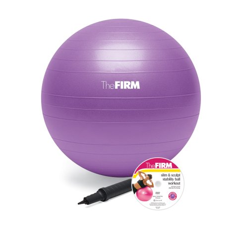 The Firm Slim and Sculpt Stability Ball with DVD, Pink, ...