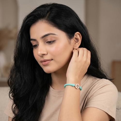 Image of Sterling Silver 925 Wrestband Bracelet for Women, Rose Gold, Rhodium Polished, Crystal Charm, Everyday Wear