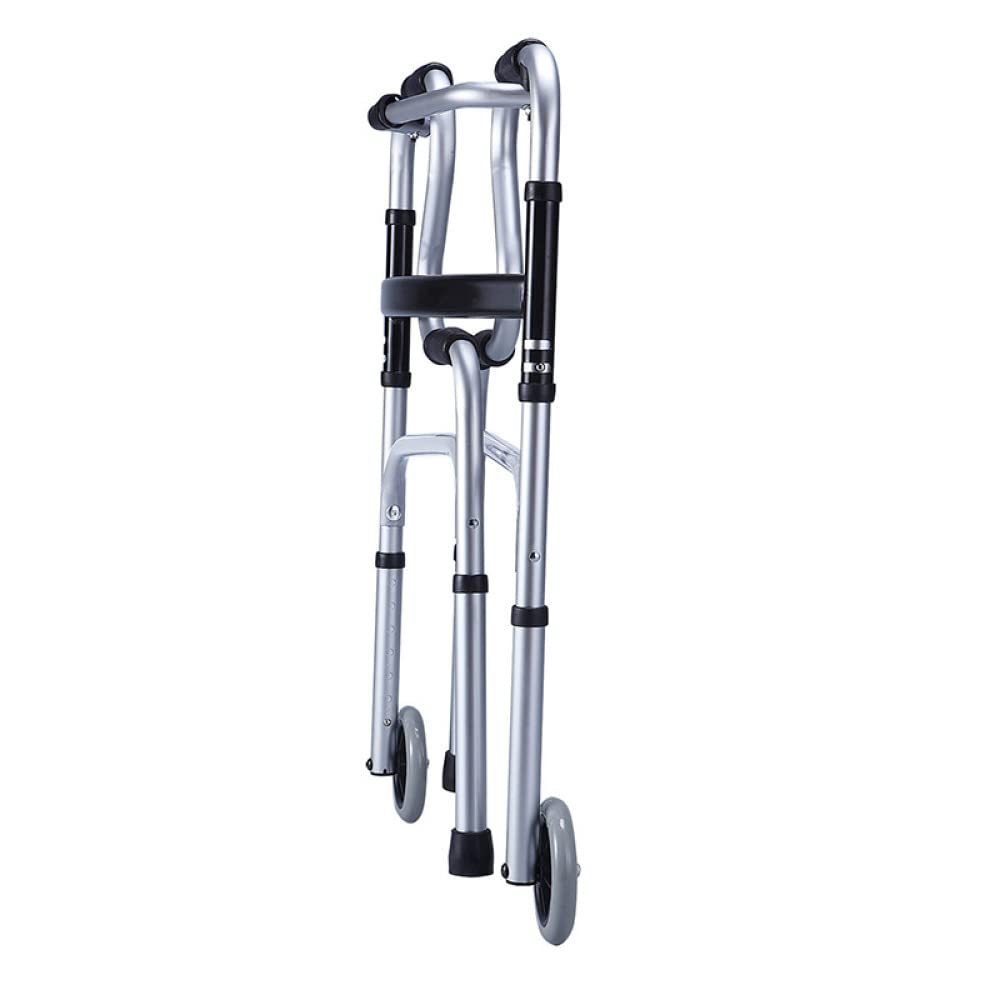Walker Assist - Dispositivo de apoyo de movilidad de aleación de aluminio para personas mayores que necesitan movilidad, ligero, plegable, silla andador con asiento (A)