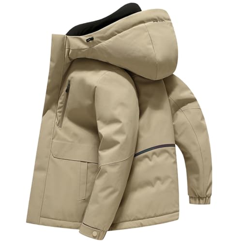 Veste d'hiver homme épaisse USTZFTBCL blouson chaud mi-long à capuche