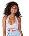 iHeartRaves Cotton Kandi Pink Savage Wrap Around Halter Crop Ribbon Rave Top
