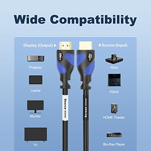 Postta Hdmi Cable(75 Feet Blue) Hdmi 2.0V With Built-In Signal Booster-Support 4K,3D,1080P,Ethernet,Audio Return-1 Pack #TOP2