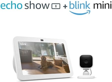 Echo Show 8 (3rd Gen, 2023 release) with Blink Mini | Glacier Whi...