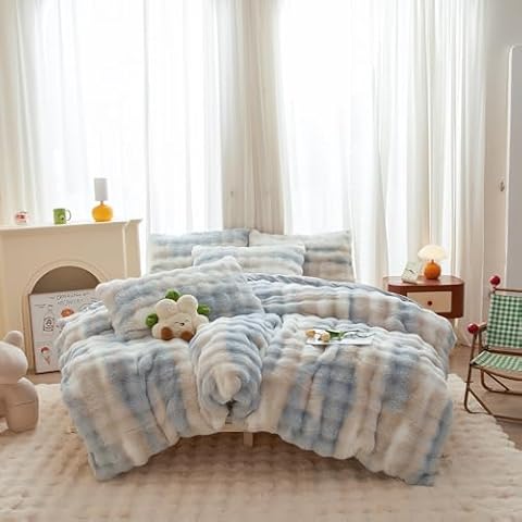 Roscloud Rabbit Plush Duvet Cover Set Cover