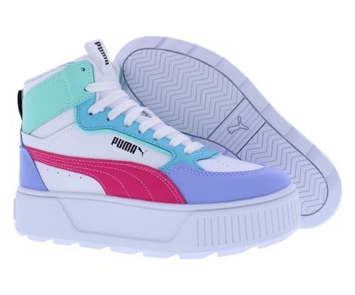 PUMA Karmen Rebelle Mid GS Girls Shoes Size 7, Color: White/Multi-Colored-White4