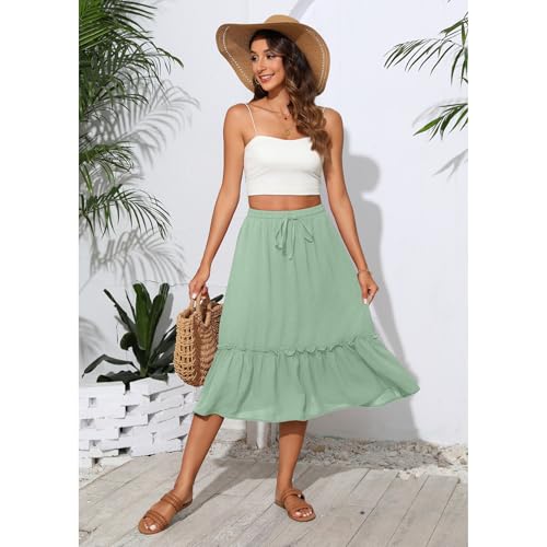 Image of Witsmile High Waist Tiered Skirts for Women Flowy Skirts for Women Long Length with Pockets 2026 Fashion Trendy