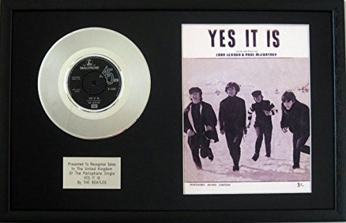 The Beatles – 17,8 cm Platine disque et Chanson Feuille – Oui Il est - Les Beatles, Paul McCartney, John Lennon, RIngo Starr, George Harrison The Beatles – 17,8 cm Platine disque et Chanson Feuille – Oui Il est