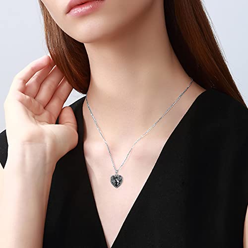 TOUPOP Hummingbird Urn Necklace for Ashes 925 Sterling Silver Heart Cremation Jewelry Keepsake Pendant with Funnel Filler Memorial Christmas Gifts for Women Mom Wife2