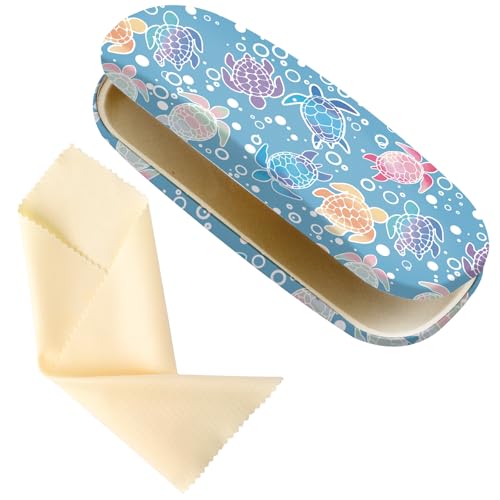 Image of Glasses Case Hard Shell,Portable Protective Eyeglasses Case, Eyeglass Holder Box with Cleaning Cloth,for Women Men