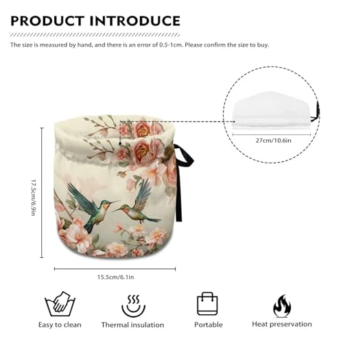 Image of Hummingbird Teapot Cozy for Teapot Tea Pots Cozy for Keeping Warm Portable Easy to Clean Coffee Pot Cozy Polyester for Hotel Thicken Kettle Dust Cover for Kitchen