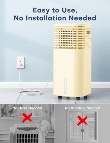 Image of 4-IN-1 Portable Air Conditioners, Evaporative Air Cooler w /4 Modes & 3 Speeds, 15H Timer for Smart Auto-off, 2-Gal Tank for 20H Cooling,17FT Remote,No Hose Needed - Beige