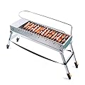 CILDON Electric Charcoal Grill, 1A 10RPM Folding USB Automatic Rotating Grill, 27 x 9.5 x 4.7 In Outdoor BBQ Household Rotary Barbecue Machine with 20 Barbecue Skewers, 5 Fork