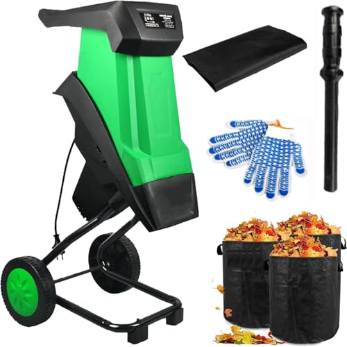 Trituradora Hojas Eléctrica Jardín, Trituradora Abono 2400 W, Trituradora Hojas Con Ruedas, Bolsa Almacenamiento, Trituradoras 4500 Rpm, Diámetro EmbudoDe 39 Cm Para Limpieza Jardín