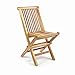 Divero GL05034 Chaise de Jardin Pliable en Bois - Chaise en Teck pour terrasse Jardin - Compact Pliable Non traité - Marron Naturel