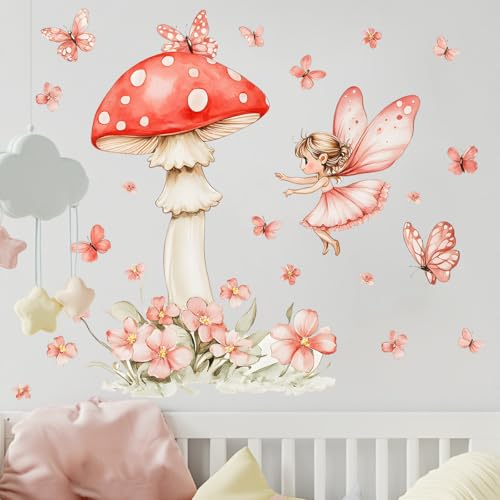 Vinilos Decorativos Vinilo Set 2 Hojas Hada y Mariposa Rosa miniatura 7