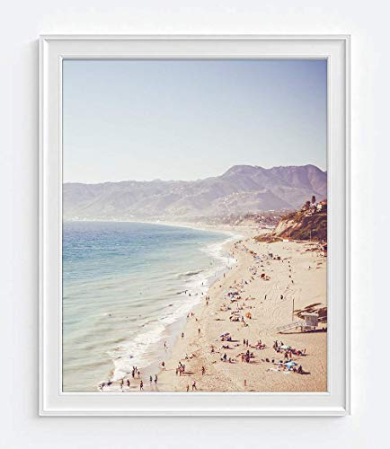 Vintage Malibu Beach Photography Prints, Set Of 2, Unframed, Coastal Wall Decor, Nautical Decor, Fine Art Photography, Seascape Wall Art, Mountain Landscape, 8X10 #TOP2