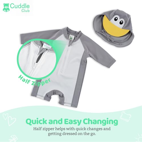 image for Cuddle Club UPF 50+ Baby Sunsuit with Sun Hat for Newborns, Infants & 