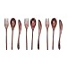 9Pcs Cuillères en Bois Fourchette Couteau Kit de Coutellerie de Cuisine pour Maison Café Restaurant