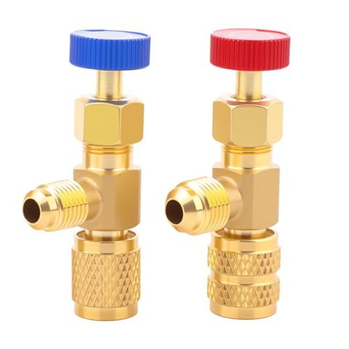 Arvoni 2 Piezas válvulas de seguridad para refrigerante, válvulas Flujo Aire Acondicionado R22 R410A, Valvula de Aire Acondicionado Conexion Rapida de Seguridad Herramientas