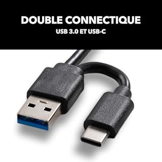 Takit Lecteur CD DVD Externe pour PC [Marque FRANÇAISE] Graveur DVD USB 3.0 & USB-C Ultra Rapide, Lecteur Optique Portable CD/DVD +/-RW, Câble USB Intégré, Compatible Windows, Mac