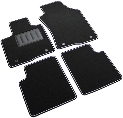 Il Tappeto Auto, SPRINT01007 Tapetes de carpete para carro, preto, antiderrapantes, com borda bicolor e calcanhar de borracha reforçado, para Panda III, desde 2012.