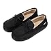 Indoor/Outdoor Microsuede Moccasin Slippers with Memory Foam Comfort and Arch Support