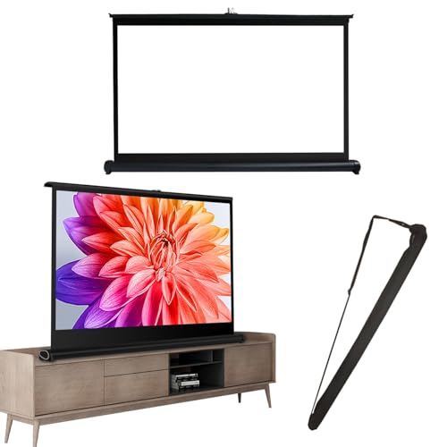 Pantalla de proyección portátil para mesa con bolsa de transporte, pantalla móvil desplegable HD, pantalla ligera e inarrugable, pantalla autoportante para cine en casa y jardín (16:9, 30 pulgadas) miniatura 1
